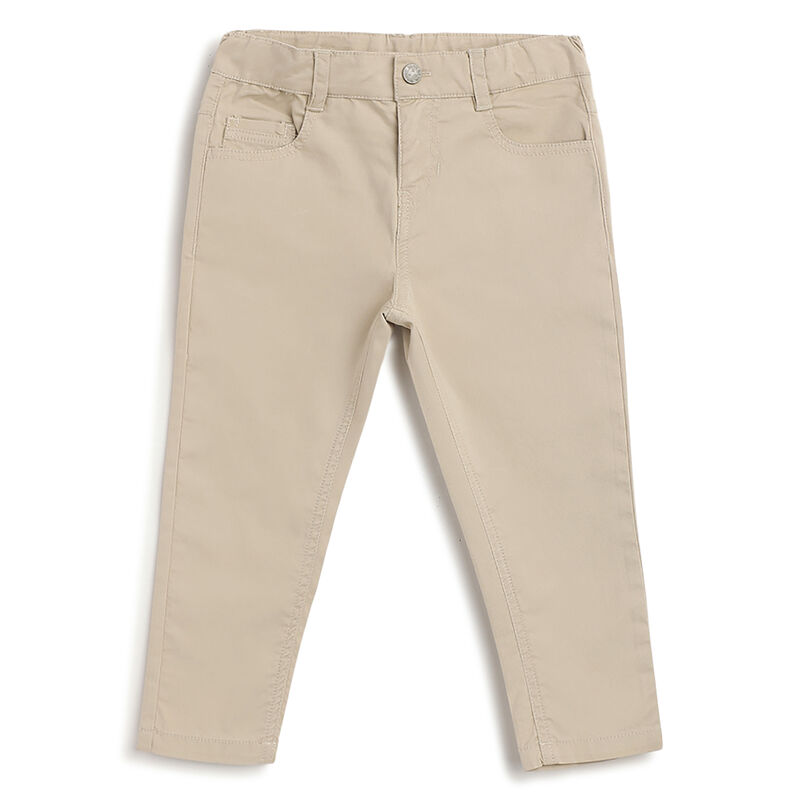 Boys Medium Natural Solid Trouser image number 0